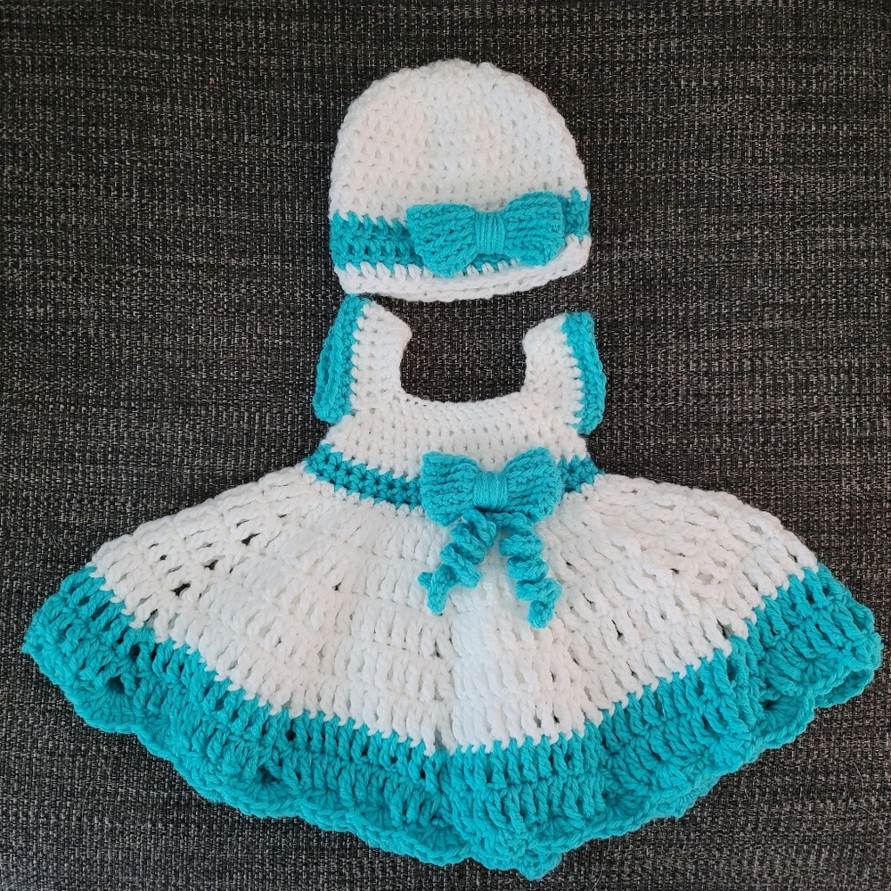Hand crochet baby dress